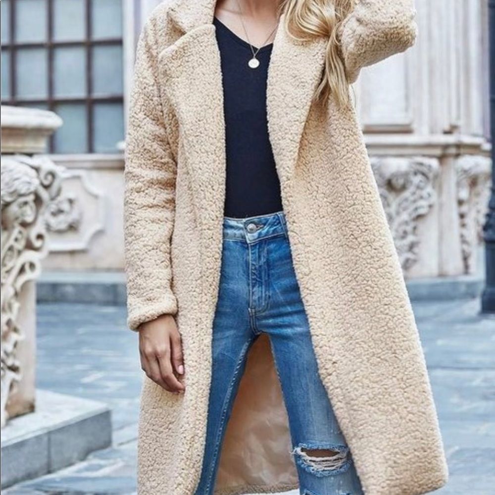 Long Teddy Duster Coat - Picture 4 of 8